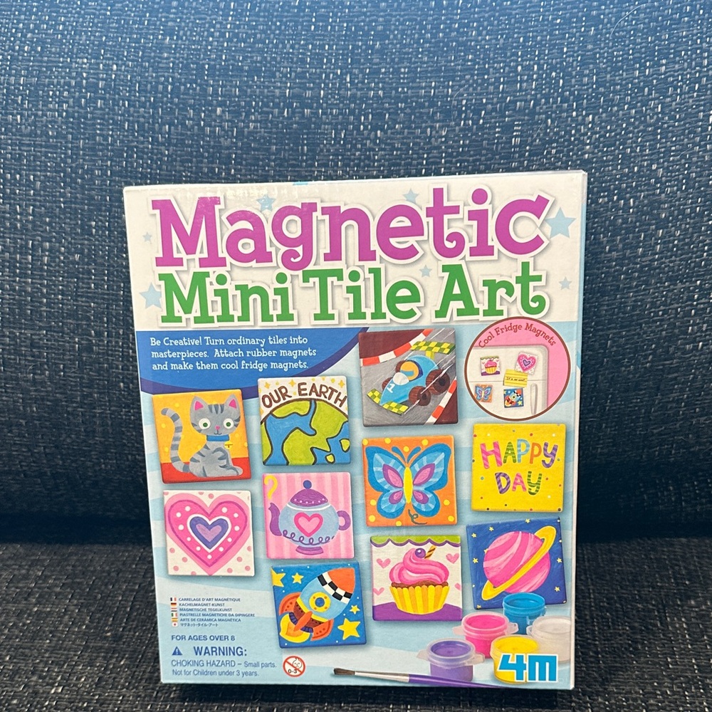Source Unknown Magnetic Mini Tile Art Kit - Pink, Blue, Yellow